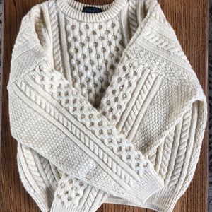 Vintage women’s peregrine pure wool fisherman sweater, made in England, sz Large